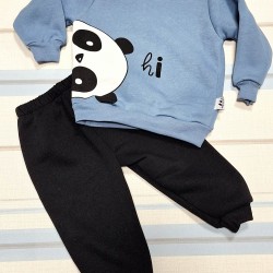 Детски ватиран комплект в синьо с ПАНДА