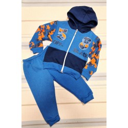 Ватиран детски анцуг в синьо МИЛИТАРИ