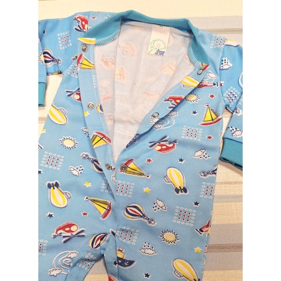 Бебешки леко ватиран гащеризон в синьо ЛОДКИ Бебешки леко ватиран гащеризон в синьо ЛОДКИ
