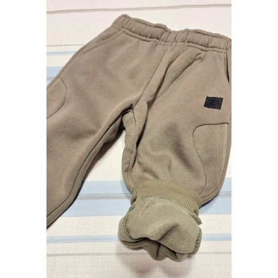 Ватирано детско долнище в милитъри зелено