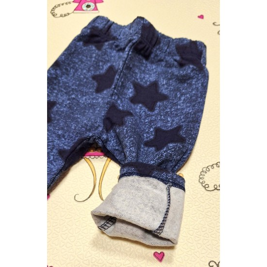 Бебешки леко ватиран тъмносин клин ЗВЕЗДИЧКИ