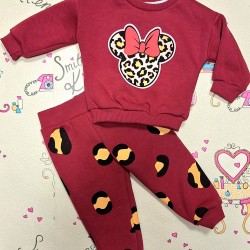 Бебешки ватиран комплект в бордо МИНИ