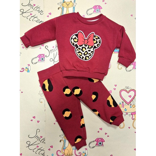 Бебешки ватиран комплект в бордо МИНИ Бебешки ватиран комплект в бордо МИНИ