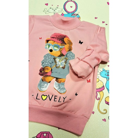 Детска леко ватирана блуза в розово Лейди Мецана