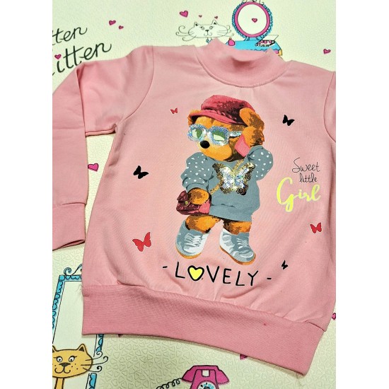 Детска леко ватирана блуза в розово Лейди Мецана