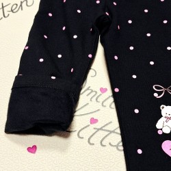 Леко ватиран детски клин в черно на розови точки МЕЧО Леко ватиран детски клин в черно на розови точки МЕЧО