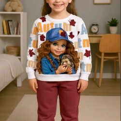 Детски ватиран комплект с красива щампа ЛЕЙДИ