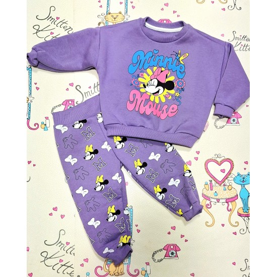 Детски ватиран комплект в лилаво с МИНИ МАУС Детски ватиран комплект в лилаво с МИНИ МАУС