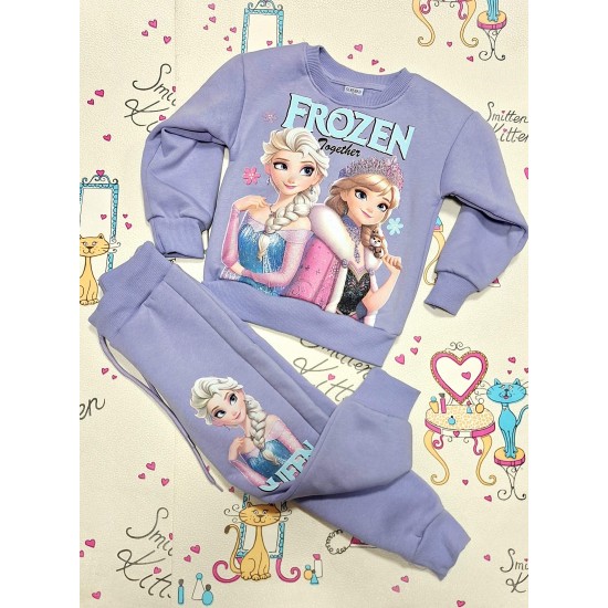 Детски ватиран комплект в лилаво с принцесите ЕЛЗА И АНА Детски ватиран комплект в лилаво с принцесите ЕЛЗА И АНА