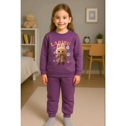 Детски ватиран комплект в розово/лилаво ЛАБУБУ