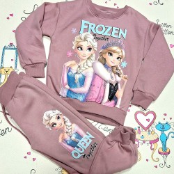 Детски ватиран комплект в розово с ЕЛЗА И АНА