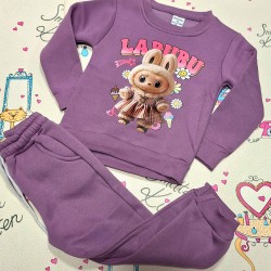 Детски ватиран комплект в розово/лилаво ЛАБУБУ