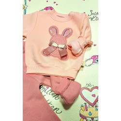 Детски ватиран комплект в розово ЗАЙЧЕ