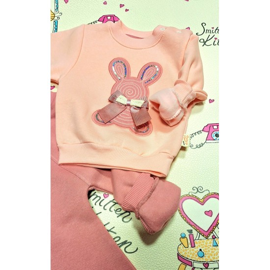 Детски ватиран комплект в розово ЗАЙЧЕ Детски ватиран комплект в розово ЗАЙЧЕ
