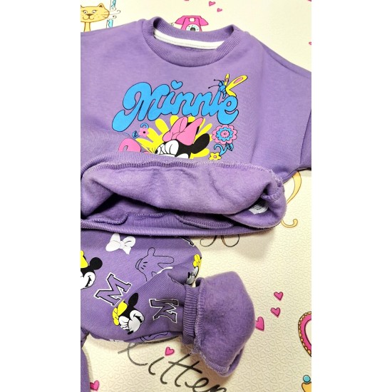 Детски ватиран комплект в лилаво с МИНИ МАУС Детски ватиран комплект в лилаво с МИНИ МАУС