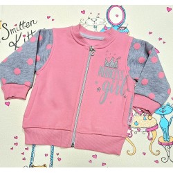 Детски ватиран суитчър в розово и сиво ПРИНЦЕСА