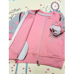 Детски ватиран суитчър в розово и сиво ПРИНЦЕСА