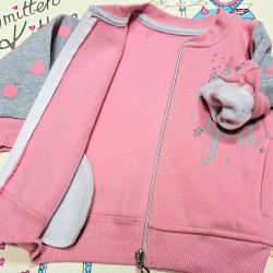 Детски ватиран суитчър в розово и сиво ПРИНЦЕСА