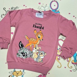 Детска леко ватирана блуза в тъмнорозово БАМБИ