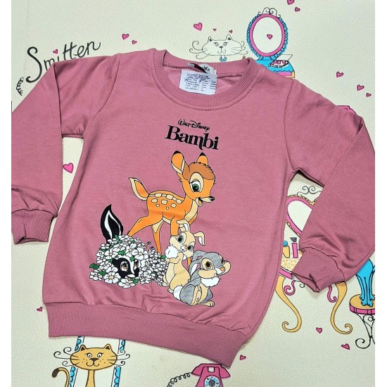 Детска леко ватирана блуза в тъмнорозово БАМБИ Детска леко ватирана блуза в тъмнорозово БАМБИ