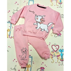 Ватиран детски комплект в светло розово с КОТЕНЦЕ