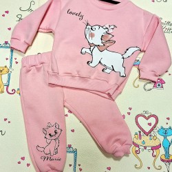 Ватиран детски комплект в светло розово с КОТЕНЦЕ