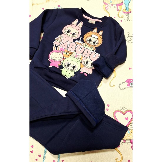 Детски ватиран комплект в тъмносиньо ЛАБУБУ