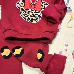 Бебешки ватиран комплект в бордо МИНИ