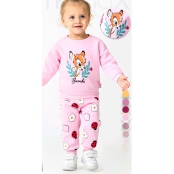 Бебешки ватиран комплект в светло розово БАМБИ