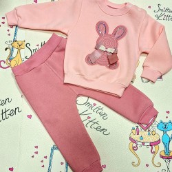 Детски ватиран комплект в розово ЗАЙЧЕ