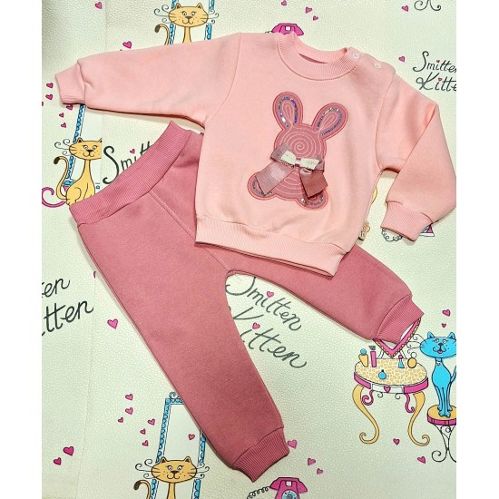 Детски ватиран комплект в розово ЗАЙЧЕ Детски ватиран комплект в розово ЗАЙЧЕ