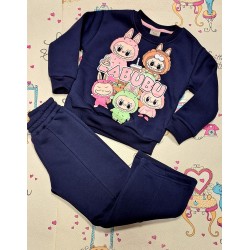 Детски ватиран комплект в тъмносиньо ЛАБУБУ