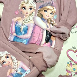 Детски ватиран комплект в розово с ЕЛЗА И АНА