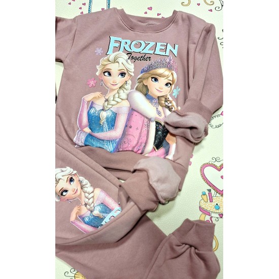 Детски ватиран комплект в розово с ЕЛЗА И АНА