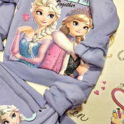 Детски ватиран комплект в лилаво с принцесите ЕЛЗА И АНА