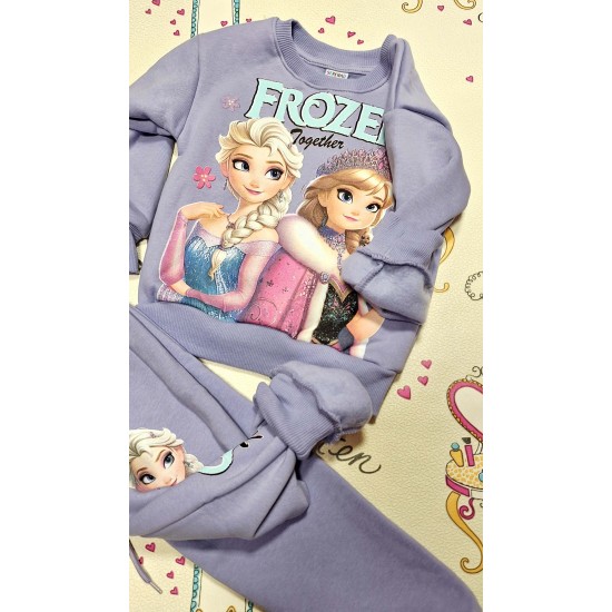 Детски ватиран комплект в лилаво с принцесите ЕЛЗА И АНА Детски ватиран комплект в лилаво с принцесите ЕЛЗА И АНА