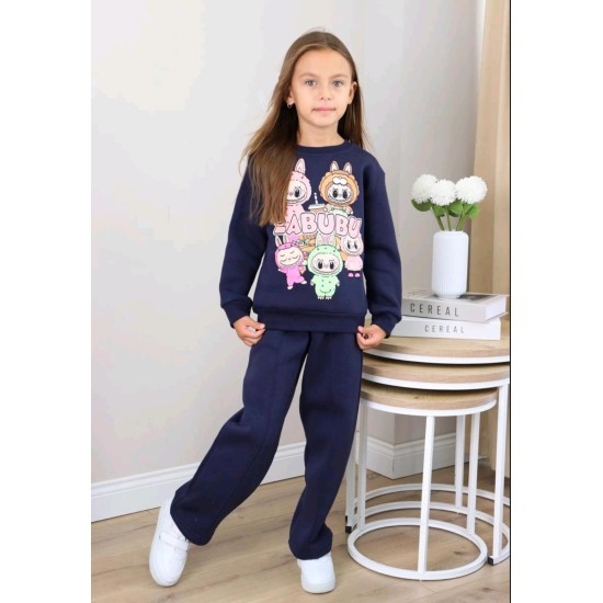 Детски ватиран комплект в тъмносиньо ЛАБУБУ