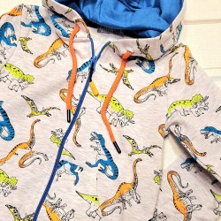 Детски памучен суичър с Динозаври в сиво Детски памучен суичър с Динозаври в сиво