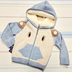 Пухкава ватирана бебешка жилетка в светло синьо МЕЧО