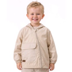 Детско яке ветровка в бежово с качулка