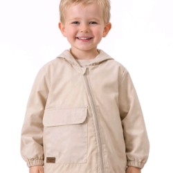 Детско яке ветровка в бежово с качулка