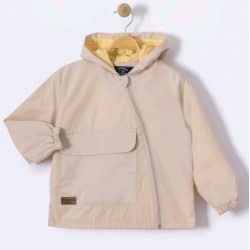 Детско яке ветровка в бежово с качулка