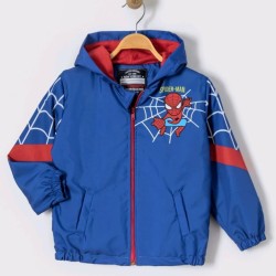 Детско яке ветровка в синьо СПАЙДЪРМЕН с качулка