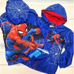 Детско шушляково яке в синьо Спайдърмен с памучна подплата Детско шушляково яке в синьо Спайдърмен с памучна подплата