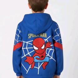 Детско яке ветровка в синьо СПАЙДЪРМЕН с качулка