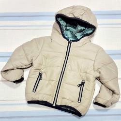 Детско двулицево шушляково яке в бежово и зелено ДИНО С КОЛА Детско двулицево шушляково яке в бежово и зелено ДИНО С КОЛА