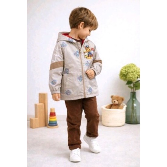 Детско яке ветровка в бежово ПЕС ПАТРУЛ с качулка
