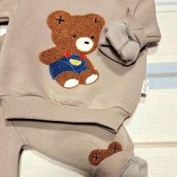 Бебешки ватиран комплект в тъмно бежово с МЕЧЕТА Бебешки ватиран комплект в тъмно бежово с МЕЧЕТА