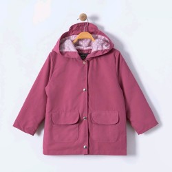 Детско яке ветровка в  малиново розово с качулка