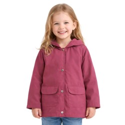 Детско яке ветровка в  малиново розово с качулка